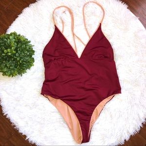 Venus Dark Red One Piece Swimsuit